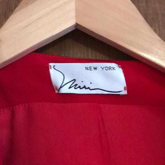 Designer Red Gown with Matching Jacket. 100% Silk - Picture 2 of 5